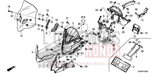 OBERE ABDECKUNG/WINDSCHUTZSCHEIBE CB500XAJ de 2018